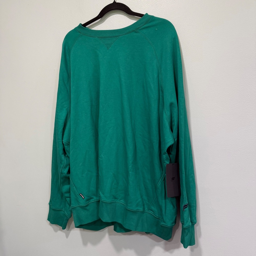 Fabletics The Year Round French Terry Crew Green Sweatshirt 3X NWT UV Protection